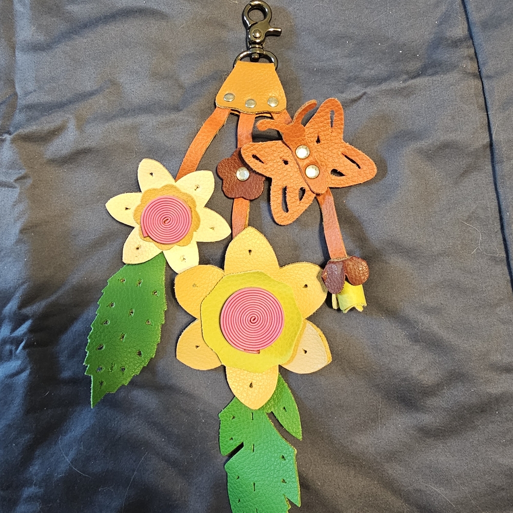 Colorful Floral Keychain Accessory